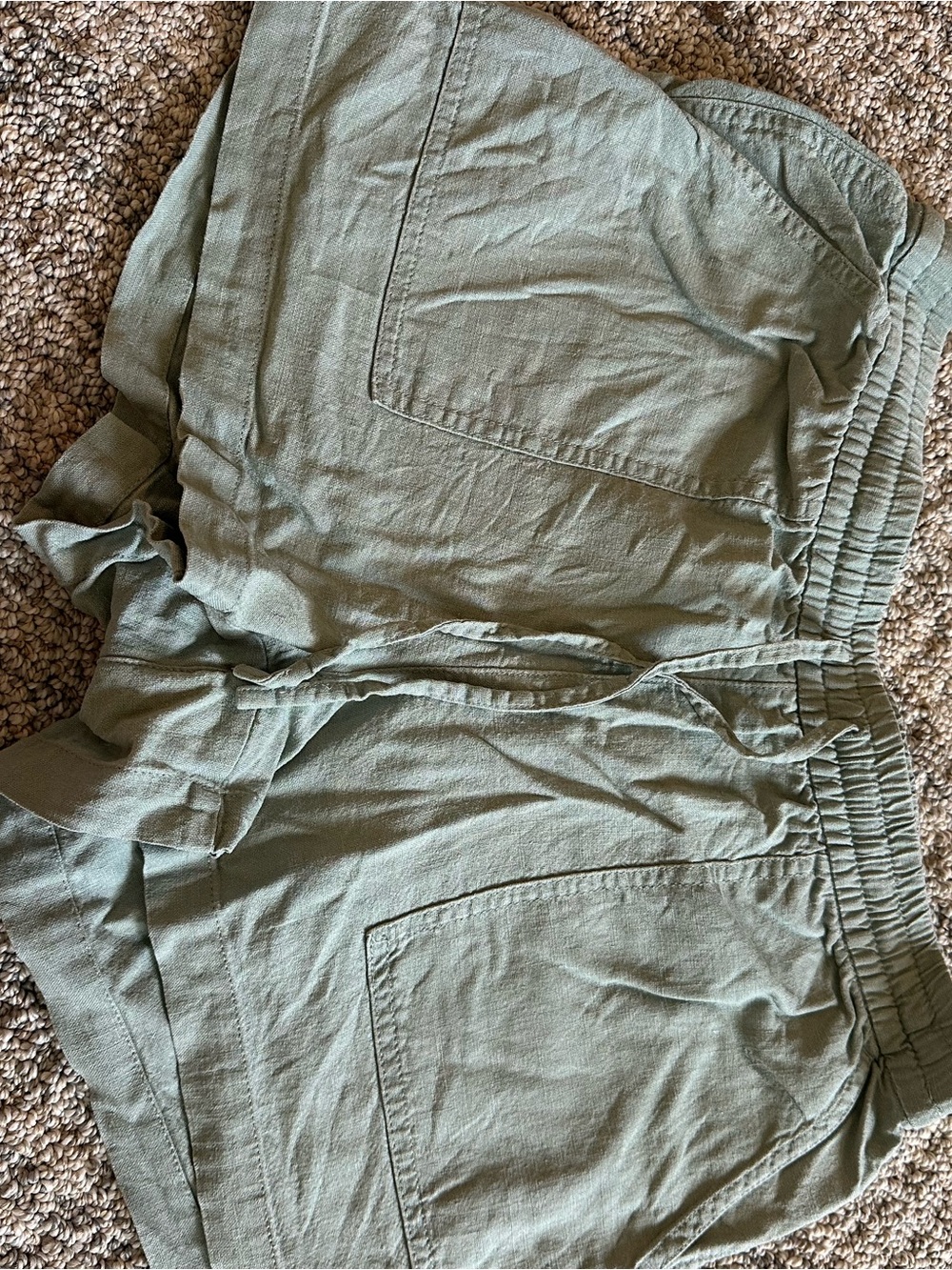 J. Crew Light Sage Linen Drawstring Shorts